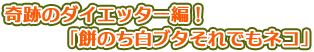 奇跡のダイエッター編